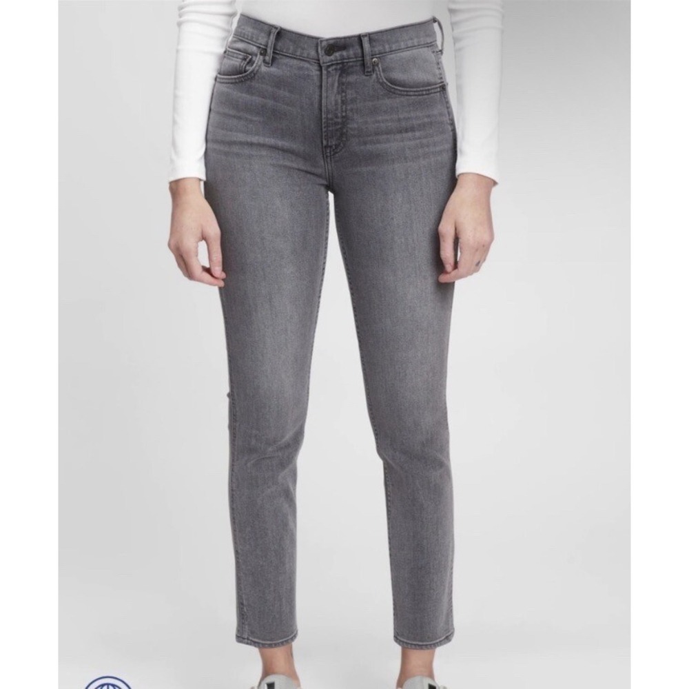 Gap Vintage Slim Mid Rise Jeans Faded Black Stretch Denim 27 4T Tall